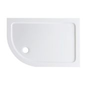 (QW107) 1200x800mm Offset Quadrant Ultra Slim Stone Shower Tray - Left. RRP £343.99. Low profile