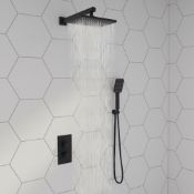 (PC113) Matte Black Thermostatic Mixer Shower Set 8