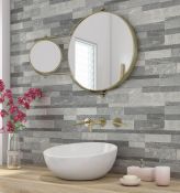 7.56m2 Grey Stone Effect Ceramic Tiles for Internal Walls. 9mm thick, 30x60cm per tile. Works...7.