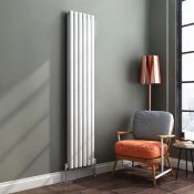 1800x360mm Gloss White Single Oval Tube Vertical Radiator. RRP £359.99. Made from high1800x360mm