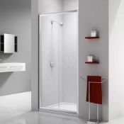 (RR113) 800mm Silver Bi-Fold door. RRP £299.99. Create a stunning shower enclosure with these ...((