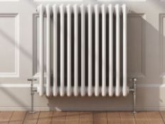(PC48) 500x628mm White Double Panel Horizontal Colosseum Traditional Radiator.RRP £395.99.For ...(