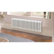 (PC121) 300x1042mm Four Panel Tradiational Colosseum Horizontal White Radiator.RRP £532.99. Cl...(
