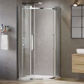 (J70) 1000x1000mm - 8mm - Designer Frameless EasyClean Quadrant Shower Enclosure. RRP £599.99....(