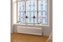 (QP137) 300x628mm White Four Panel Horizontal Colosseum Traditional Radiator. RRP £443.99.Made...((