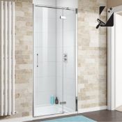 (XL77) 1100mm - 8mm - Premium EasyClean Hinged Shower Door. RRP £574.99.Marrying function wit...(