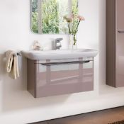 (XL89) 880mm Keramag Myday Vanity Unit. RRP £1,073.99. Comes complete with basin. Taupe High g...(