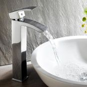 (XL129) Harper Counter Top Sink Mixer Tap. Chrome Plated Solid Brass Mixer cartridge Minimu...(