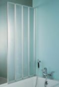 (QP112) Nile Straight 4 panel Folding bath screen. RRP £174.99. This folding bath screen has b...((