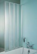 (RR72) 1400x840mm Straight 4 panel Folding bath screen. This refined and elegant bath screen(RR72)