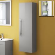 (XL164) 1200mm Avon Tall Wall Hung Storage Cabinet - Light Grey. RRP £399.99. Ultra modern ver...