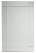(XL135) 500x760 Art deco Clear Rectangular Frameless Mirror (H)760mm (W)500mm. Frameless mirro...