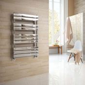 (XL58) 600x400mm Chrome Flat Panel Ladder Towel Radiator. RRP £209.99. We use low carbon steel...