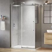 (G41) 1100x800mm-8mm-Designer Frameless EasyClean Sliding Door Shower Enclosure. RRP £518.99. ...