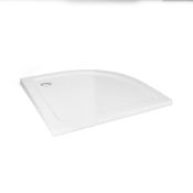 (JL138) 900x800mm Offset Quadrant Ultra Slim Stone Shower Tray - Right. RRP £227.99. Low prof...  (