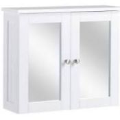 (XL86) Nicolina Double door White Mirror cabinet. Includes soft-close hinges. No more doors ban...