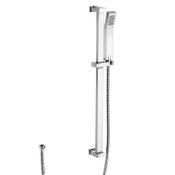 (PP1002) Square Rise Rail with Rectangular Handheld Easy clean anti-lime scale nozzles Flexib...