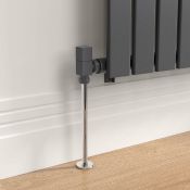 (PP1008) 15mm Standard Connection Square Angled anthracite Radiator Valves Made of solid brass...