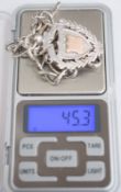 Silver Albert Watch Chain Large Link 15 inches 45.3grms