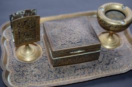 Metal Asian Type Tray And Boxes
