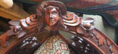 Carved Wood Love Seat