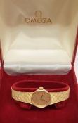 9ct Gold Ladies Omega Watch On 9ct Gold Bracelet