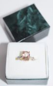 Ladies Light Pink Stone 10kt gold ring