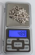 Silver Double Albert Watch Chain 14 inches 48.9grms