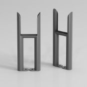 (PP1024) 300x102 - Wall Mounting Feet For 3 Bar Radiators - Anthracite Can be used to floor mo...