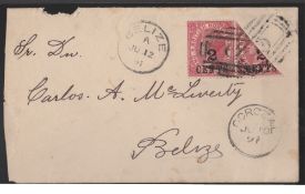British Honduras 1891 (June 10) Cover From Corozal To Belize