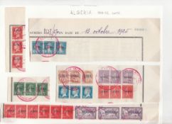 Algeria 1924-25 Comprising 39 Stamps, In Strips Of Three