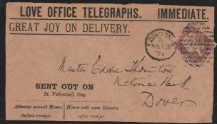G.B. - Valentines 1871 Printed Envelope Used To Dover