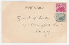 Royal Vist /Western Australia 1901 Post Card Addressed To London
