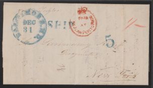 Porto Rico 1861 (Dec. 10) Entire Letter From Arecibo To New York