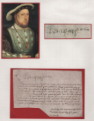 King Henry Viii (1491-1547) Document Signed ‘Henry R” (6 Dec 1513 At Windsor Castle)