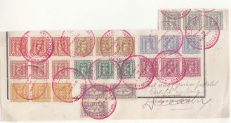 Austria 1921-22 Newspaper Stamps Set Of 9 Affixed To Part Ledger Page