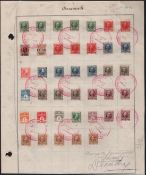 Denmark Stamps Affixed To Ledger