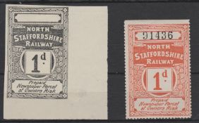 Gb – Railways C.1898 1D Parcel Stamp Imperf Proof