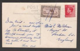 Sudan 1937 (Nov 19) Picture Postcard Form Khartoum To London With Sudan 15M Air Mail Stamp