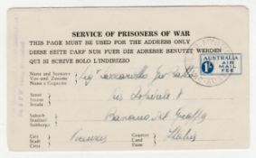 Australia 1945 Service Of Prisoners Of War Postal Stationery