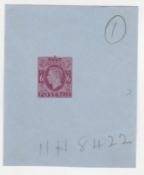 G.B. - Postal Stationery 1946 6D Air Letter Stamp Die Proof.