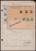 Bermuda 1912 Overprinted “Specimen” Post Card And Ledger Page