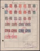 Levant – French P.O. Stamps Affixed To Ledger Page