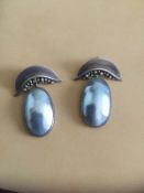 Designer Liz Horn & Ron Zukor Pearl Bali Sterling Silver Earrings