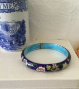 Vintage Flower Design Enamel Bangle Bracelet