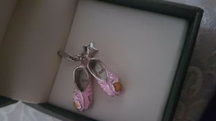 Tingle of London Pink babies Bootie clip on Sterling Silver Charm Gift Goldsmith