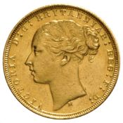 1880 gold sovereign - queen victoria young head - Melbourne
