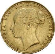 1880 gold sovereign - queen victoria young head