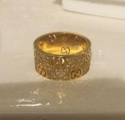 Gucci icon stardust 18k gold diamond set Gucci ring size 13 **Brand new ***
