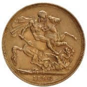 1896 - Gold Sovereign - Victoria old head - London, solid - 8 grams
